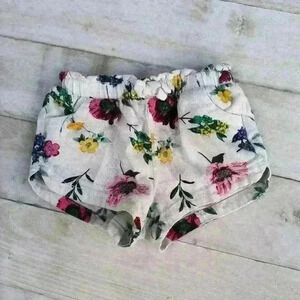Old Navy Baby Girls Floral Print Ruffle Shorts With Pockets Size 18-24 Months